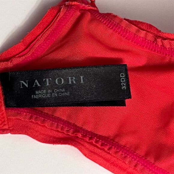 Natori Women's T-Shirt Bra 32DD Red Full Coverage Lace Detailing - Picture 4 of 5